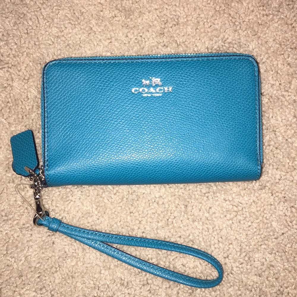 Turquoise Coach Wristlet